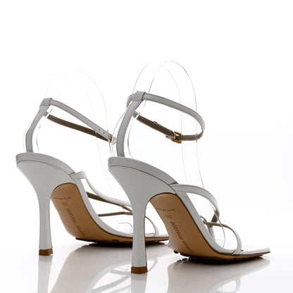 Bottega Veneta Lambskin Stretch Multi Strap 90mm Sandals 39 Optic White 4 of 12