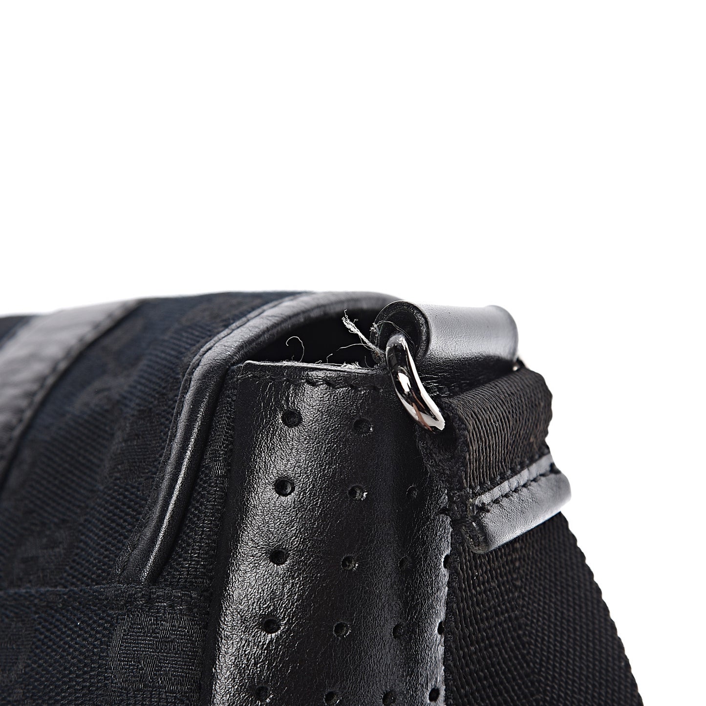 Monogram Small Double Buckle Flap Messenger Bag Black