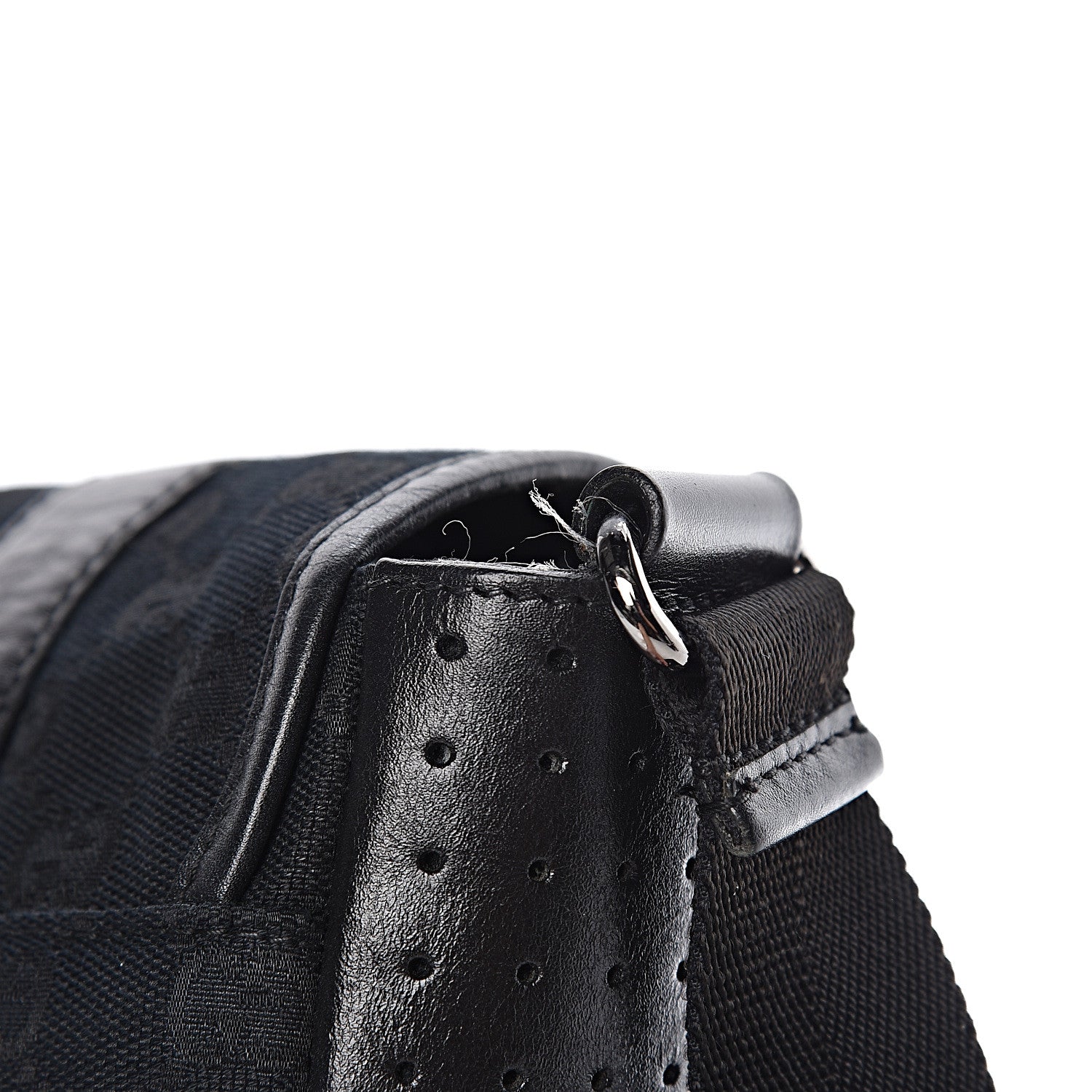 Gucci Monogram Small Double Buckle Flap Messenger Bag Black 18 of 19