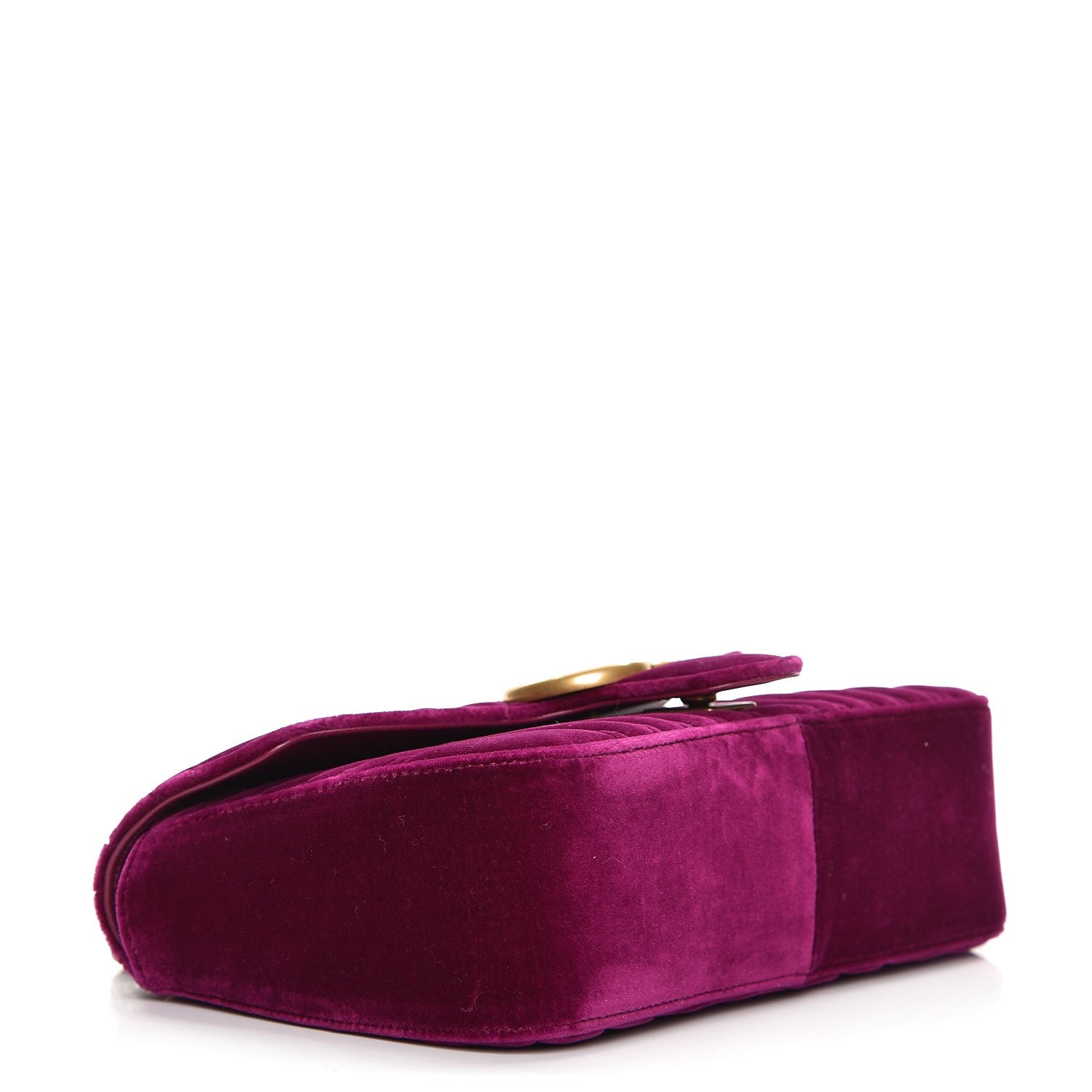 Gucci Velvet Matelasse Small GG Marmont Shoulder Bag Fuchsia Violet Cyclamen 4 of 7
