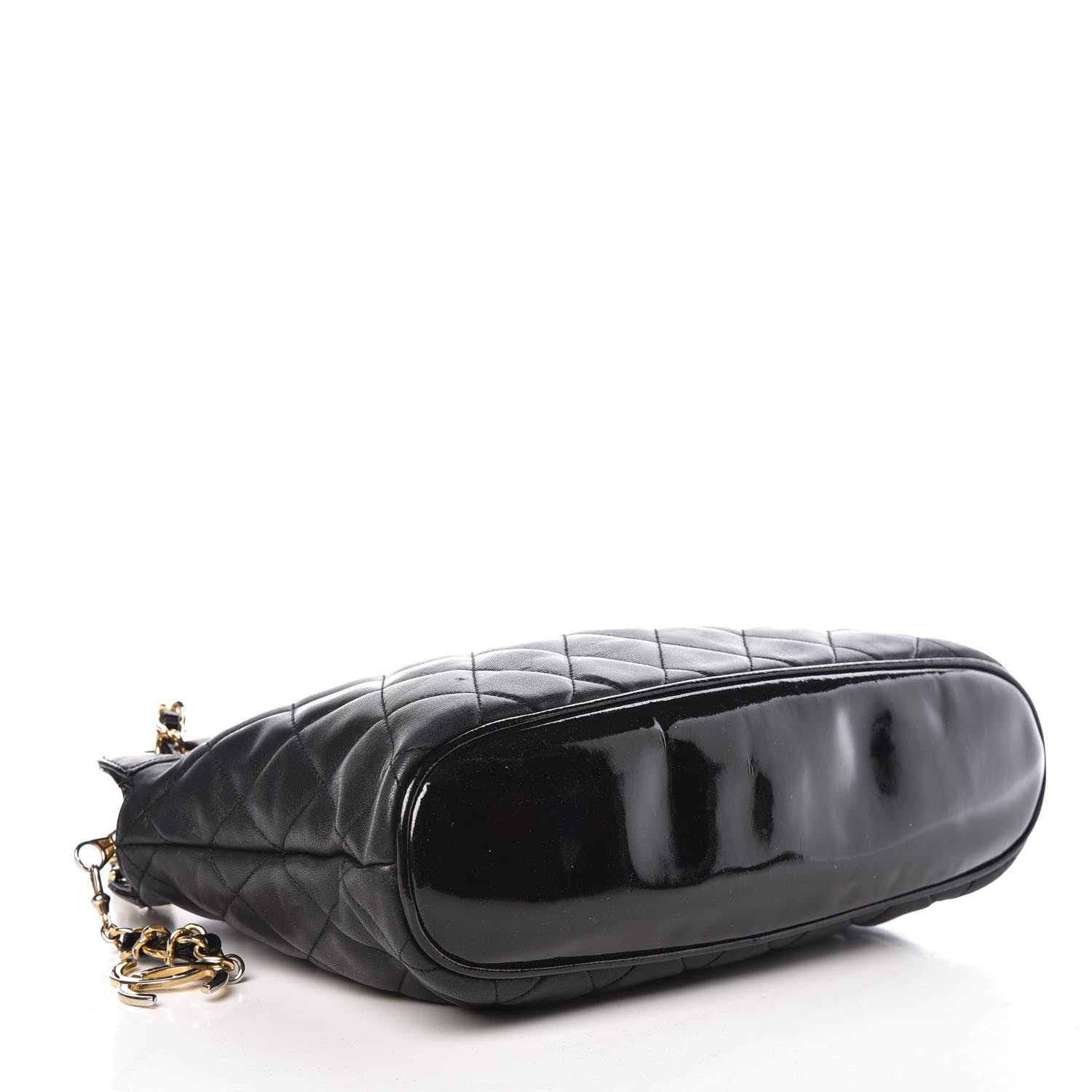 Chanel Lambskin Patent Quilted Shoulder Bag Black 4 of 10