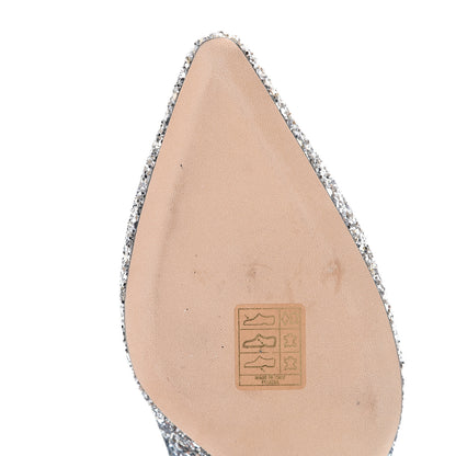 Jimmy Choo Glitter Pointy Toe Romy 60 Pumps 36 Silver Dusk Blue 8 of 9