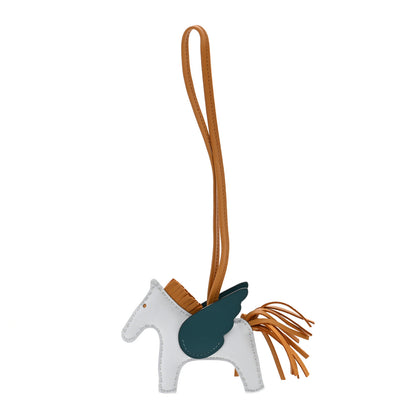 Hermes Milo Lambskin Grigri Rodeo Pegase Horse Bag Charm PM Bleu Brume Sesame Vert Bosphore 1 of 5