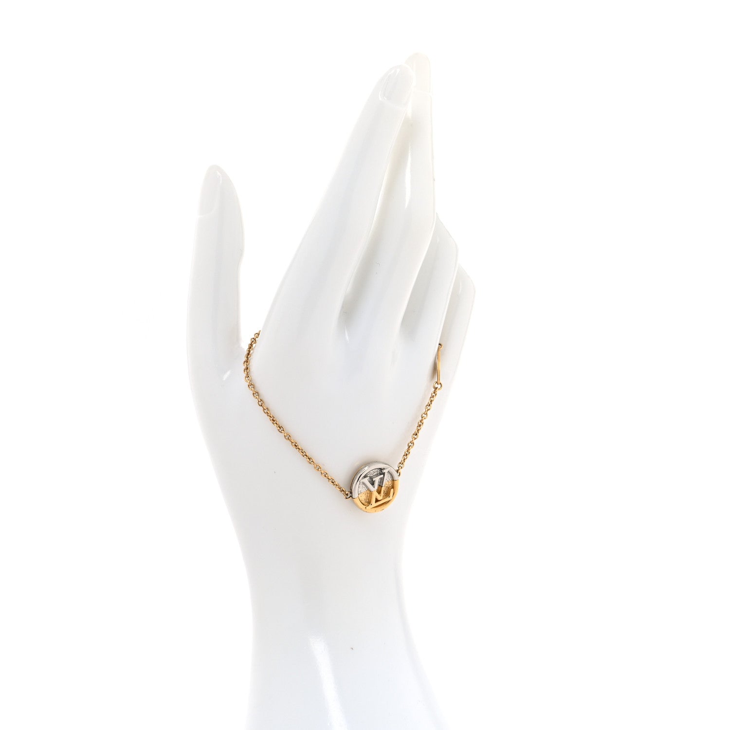 Louis Vuitton Metal L To V Bracelet Gold Silver 2 of 5