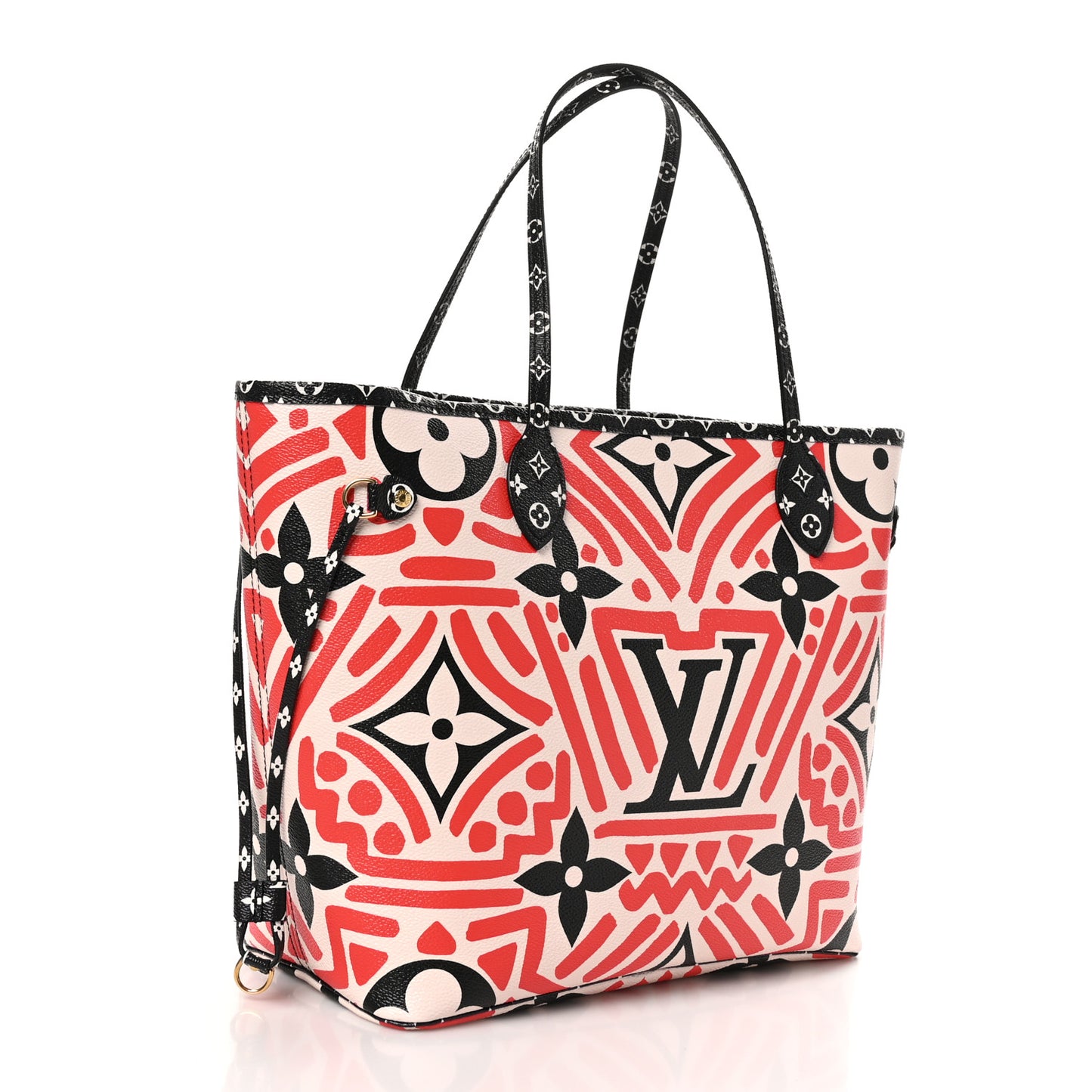 Monogram Giant Crafty Neverfull MM Creme Rouge Black