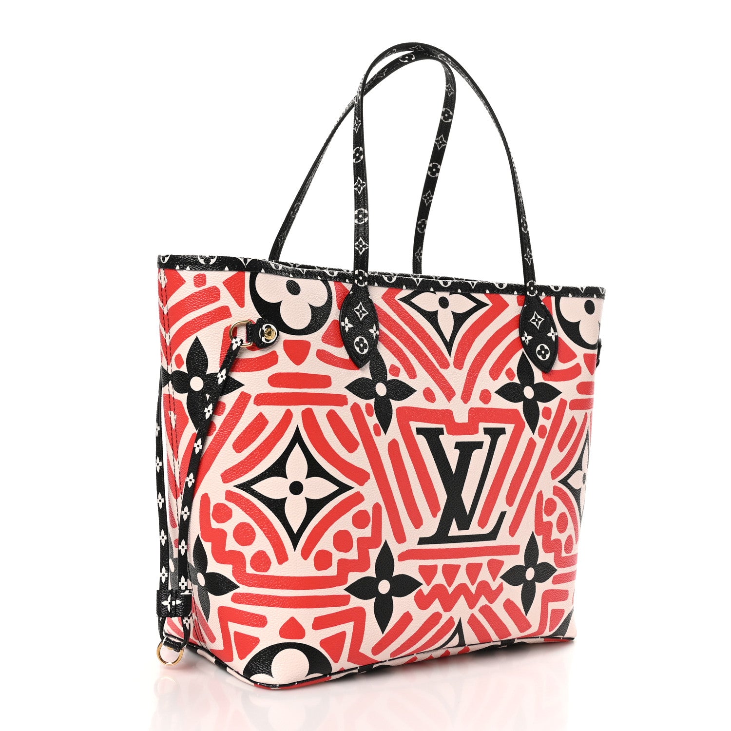 Louis Vuitton Monogram Giant Crafty Neverfull MM Creme Rouge Black 4 of 10