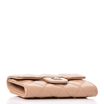 Chanel Caviar Quilted Flap Card Holder Wallet Beige 4 of 9