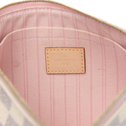 Louis Vuitton Damier Azur Neverfull MM GM Pochette Rose Ballerine 6 of 15