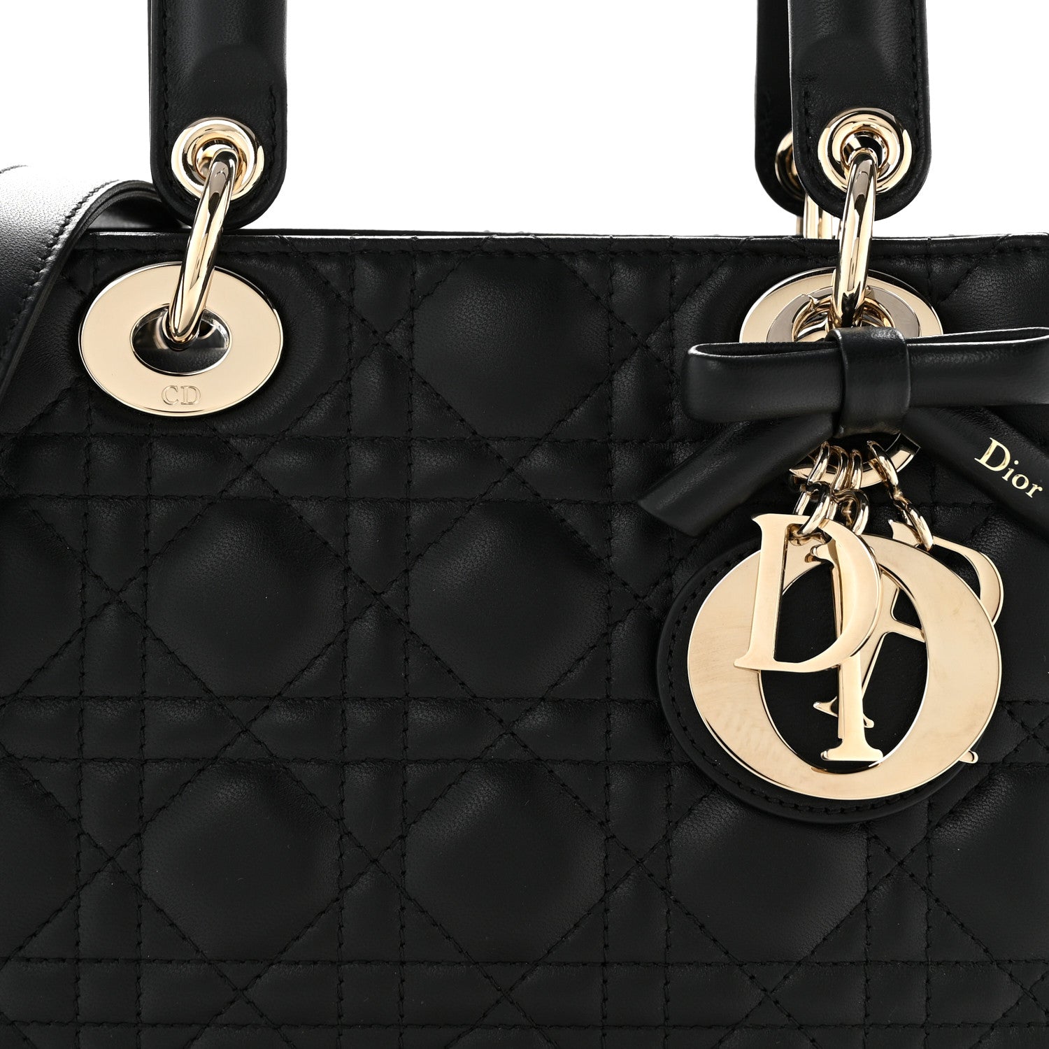 Christian Dior Lambskin Cannage Small Lady Dior Black 8 of 15