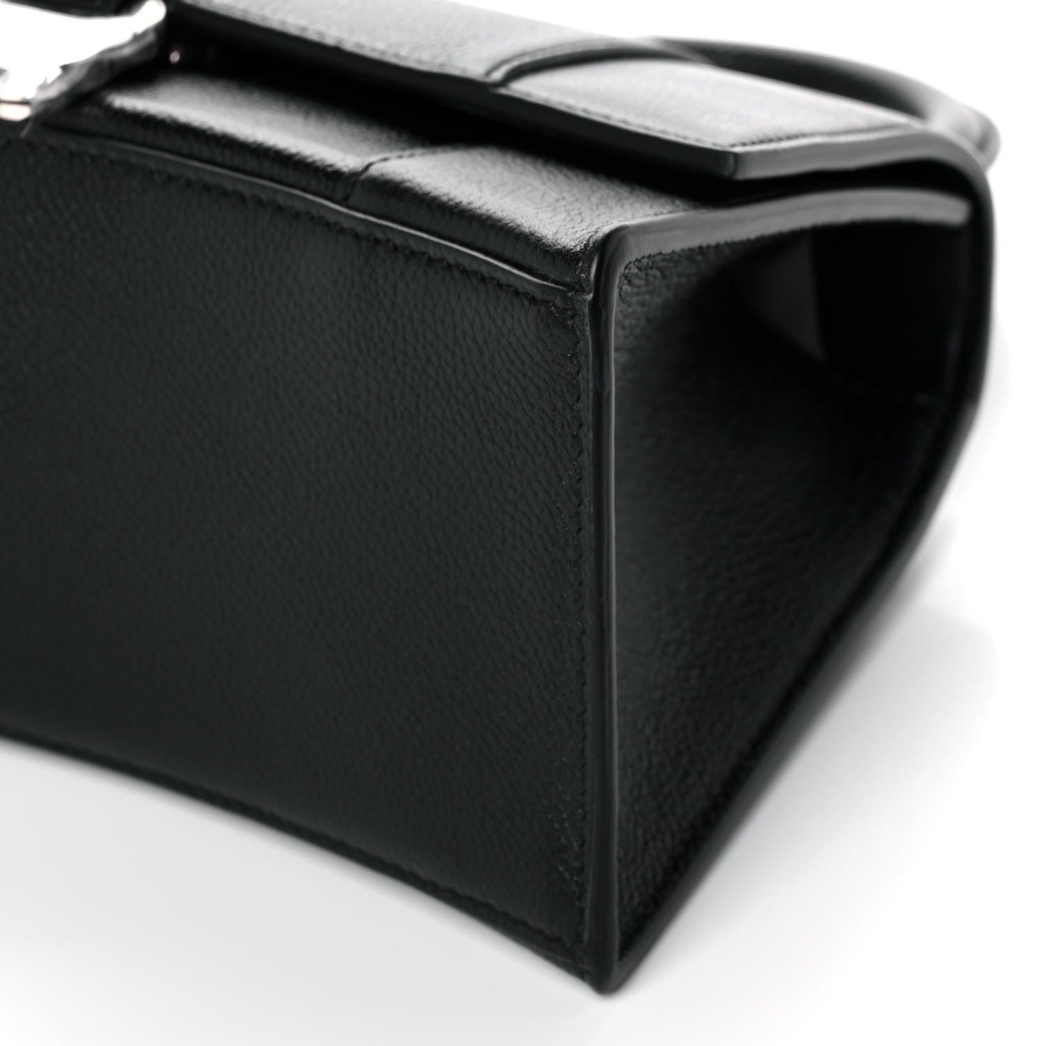 Balenciaga Grained Calfskin Small Hourglass Top Handle Bag Black 9 of 9