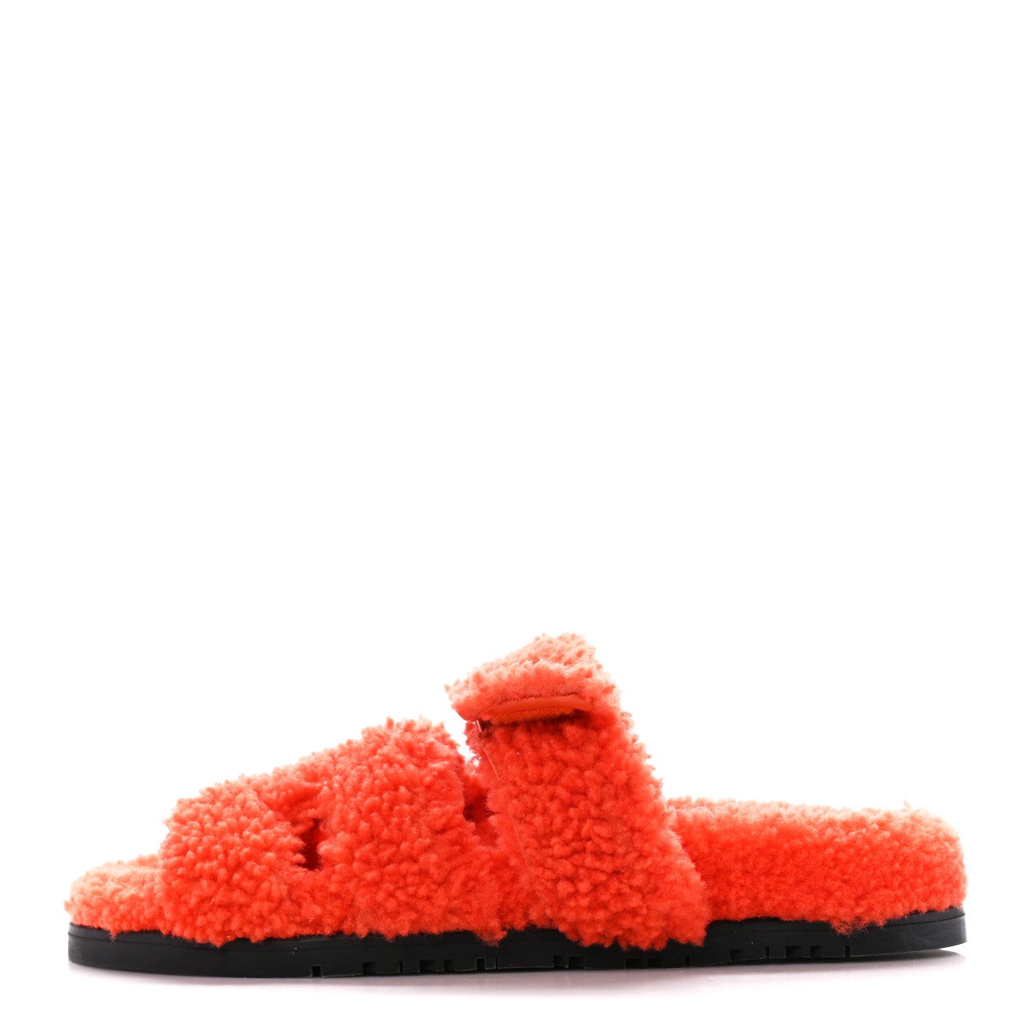 Hermes Woolskin Womens Chypre Sandals 35.5 Orange 1 of 8
