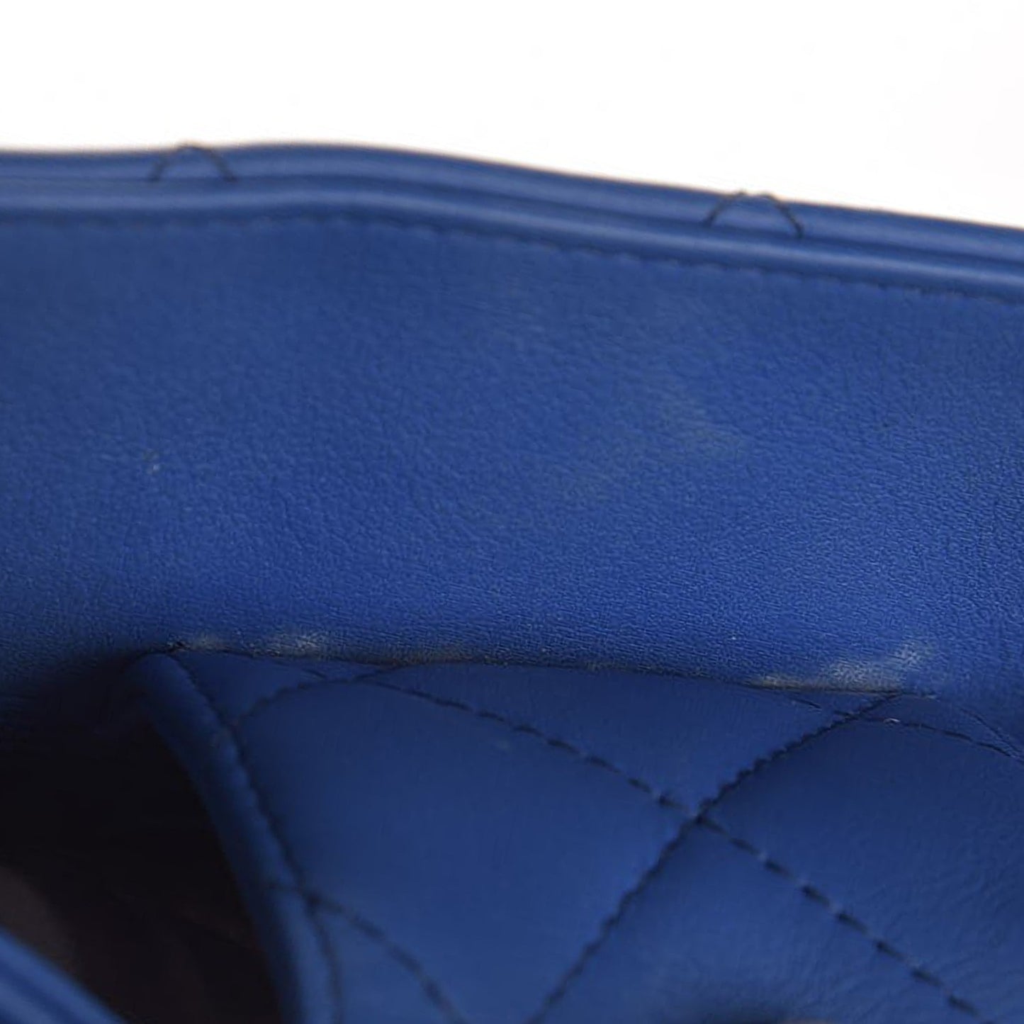 Calfskin Quilted Large CC Shopping Tote Blue