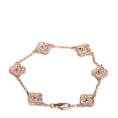 Van Cleef & Arpels 18K Rose Gold 6 Motifs Sweet Alhambra Bracelet 3 of 4