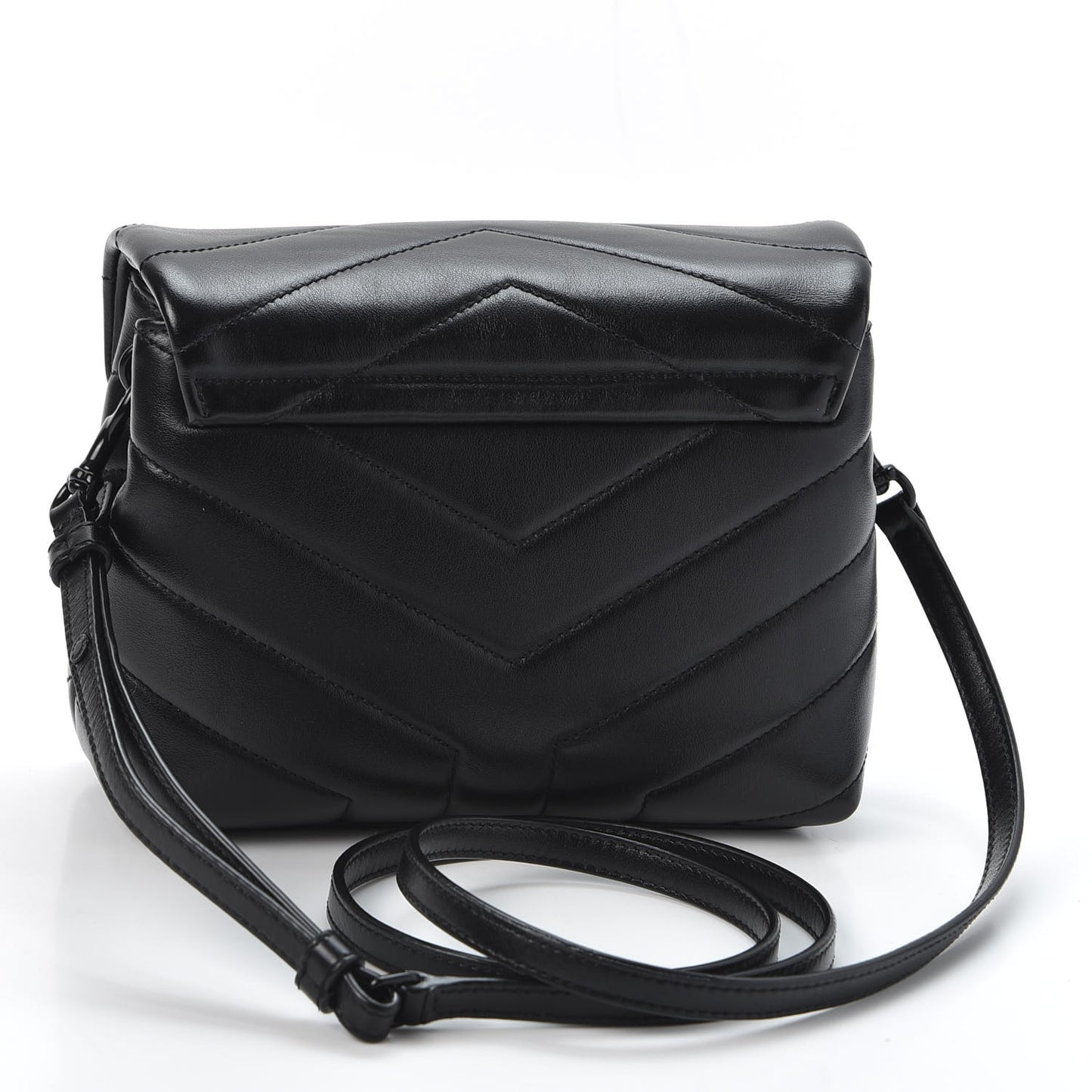 Calfskin Y Quilted Monogram Toy Loulou Crossbody Bag Black