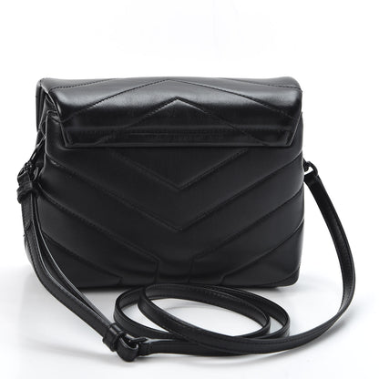Saint Laurent Calfskin Y Quilted Monogram Toy Loulou Crossbody Bag Black 2 of 10