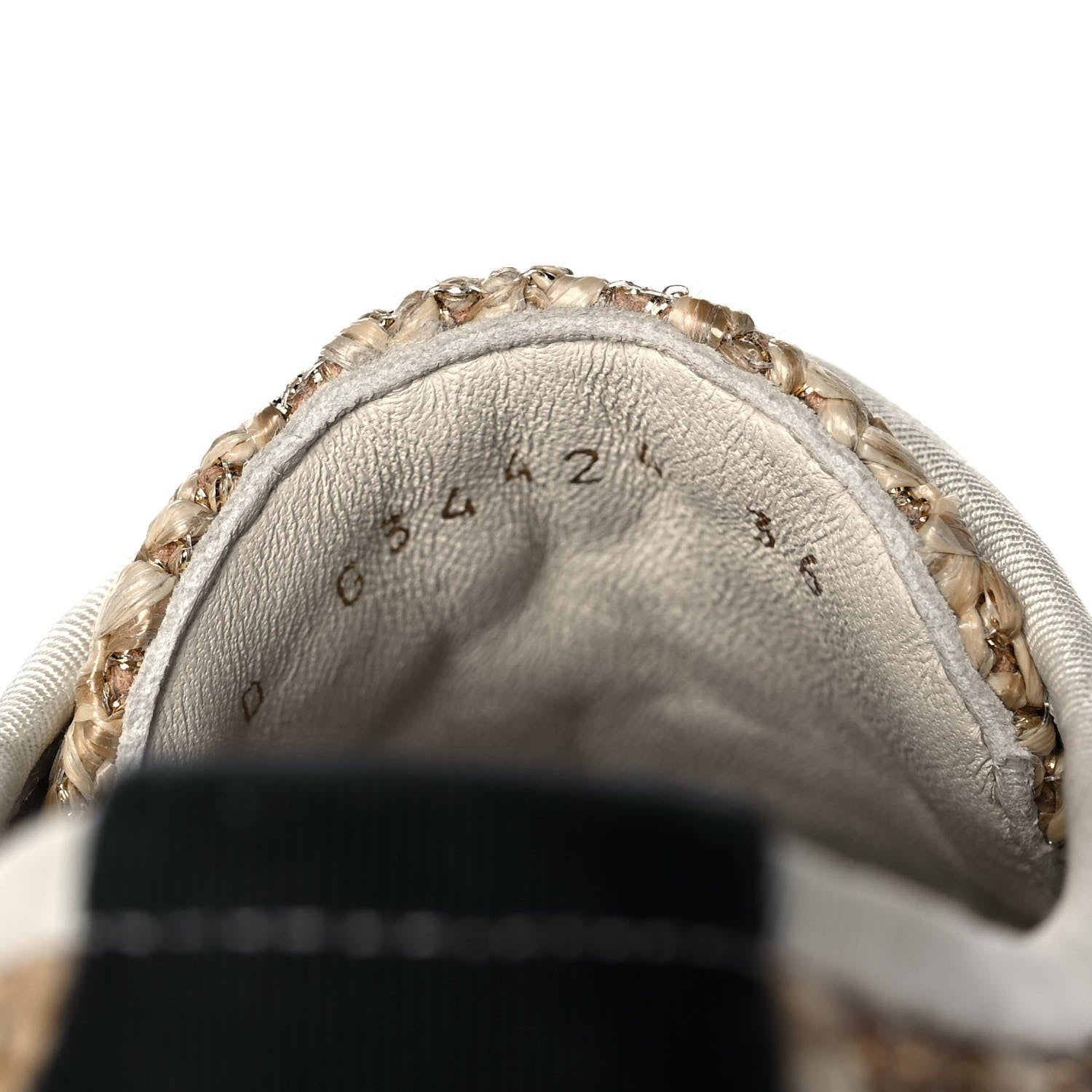 Chanel Raffia Grosgrain Lace Up Espadrilles 36 Beige Black 8 of 9