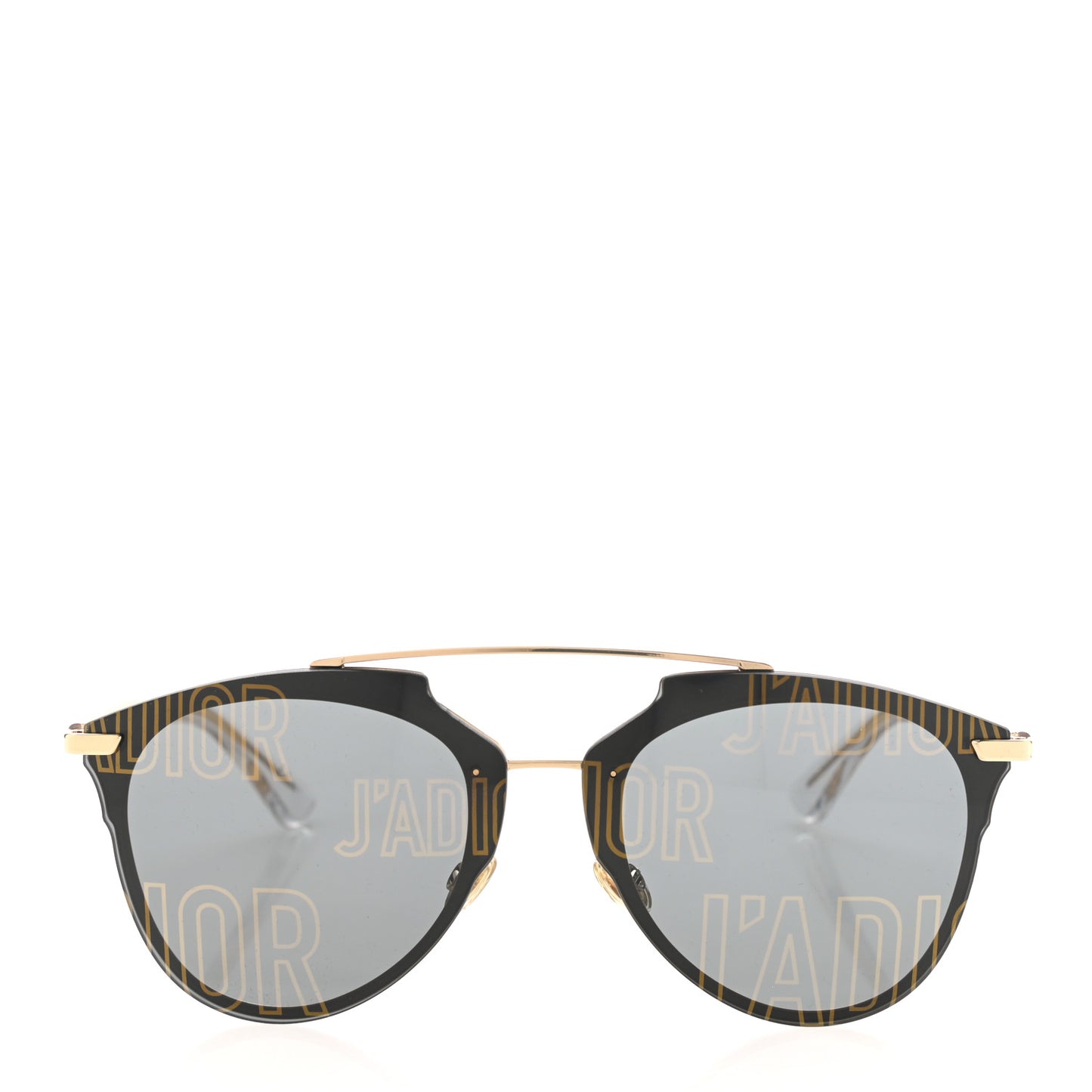 Reflected Prism Mirrored Sunglasses Black Gold
