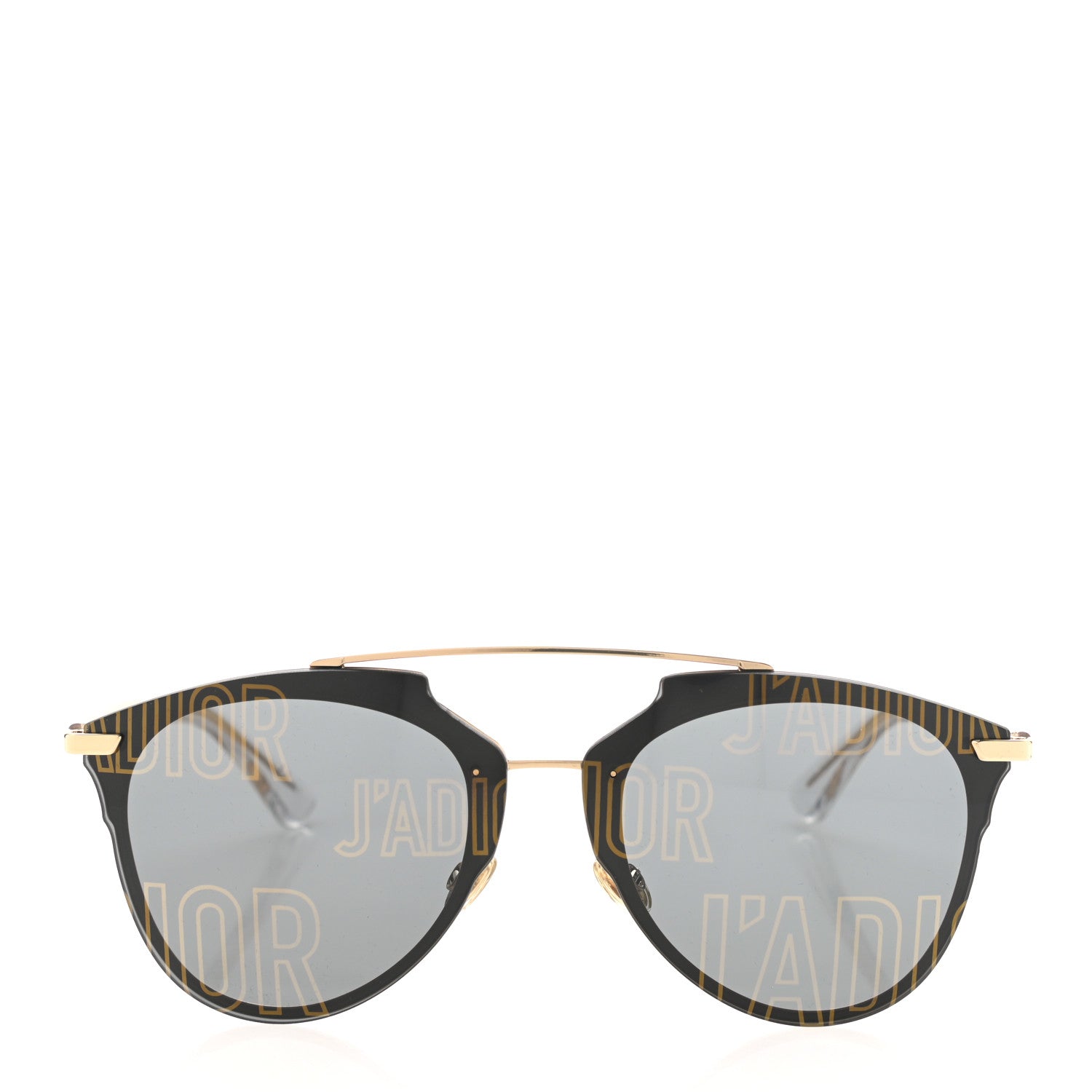 Christian Dior Reflected Prism Mirrored Sunglasses Black Gold 2 of 8