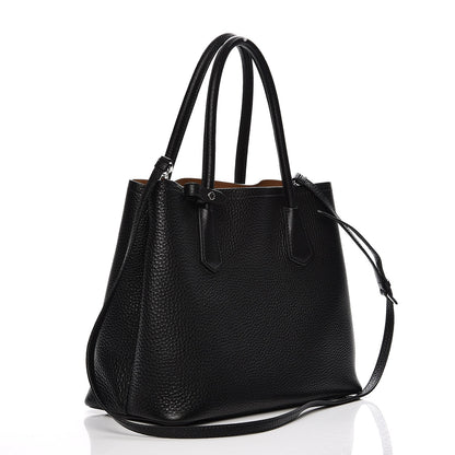 Prada Vitello Daino Small Double Tote Black Cuoio 4 of 11