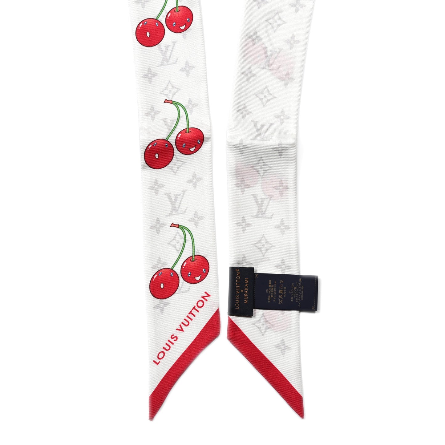 LV X TM Silk Monogram Cerises Bandeau White