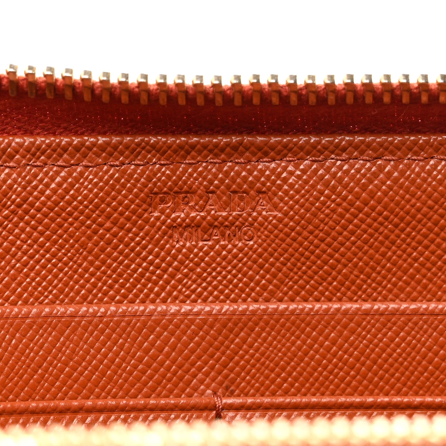 Saffiano Metal Zip Around Wallet Rame