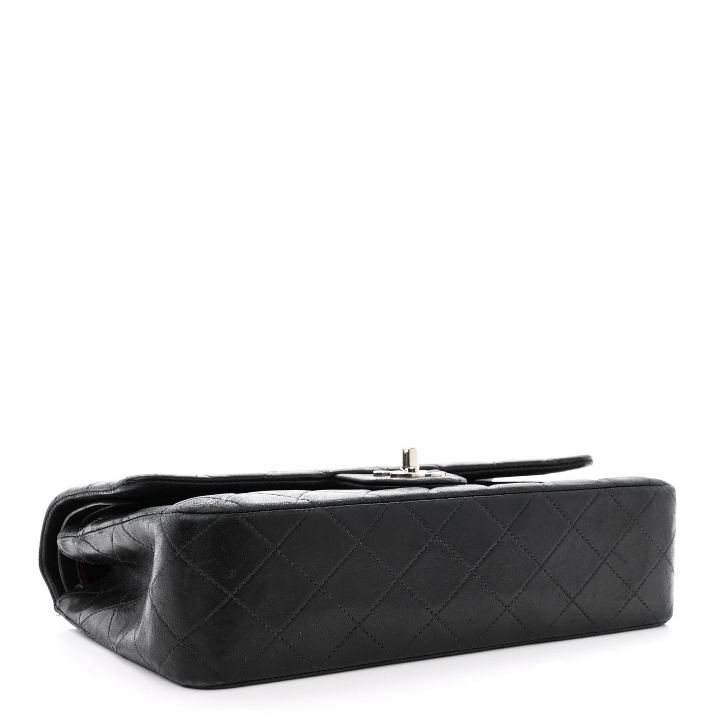 Lambskin Quilted Medium Double Flap Black