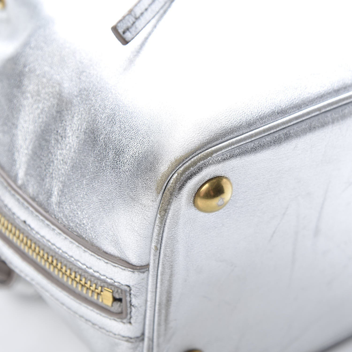 Saint Laurent Metallic Calfskin Small Emmanuelle Bucket Bag Silver 9 of 19