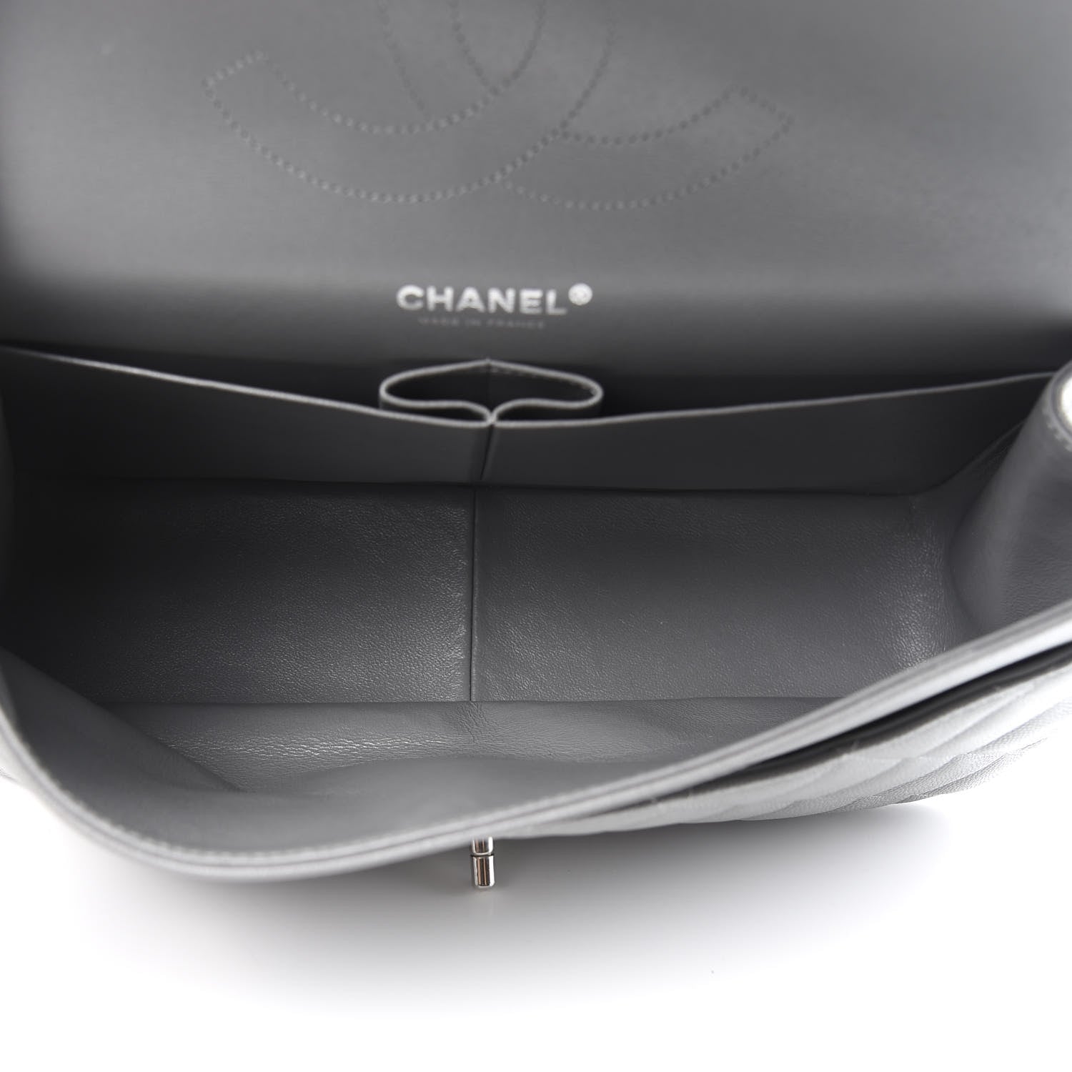 Chanel Caviar Quilted Jumbo Double Flap Grey 5 of 10