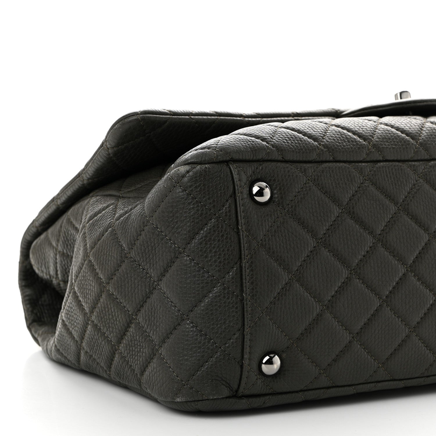 Chanel Calfskin Quilted XXL Travel Flap Bag Khaki 9 of 12