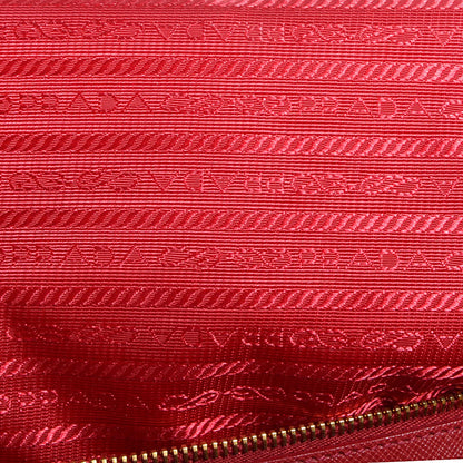 Prada Saffiano Lux Large Double Zip Tote Fuoco 9 of 11