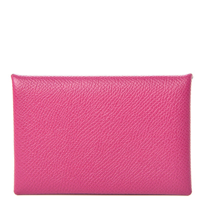 Hermes Epsom Calvi Card Case Rose Pourpre 1 of 7