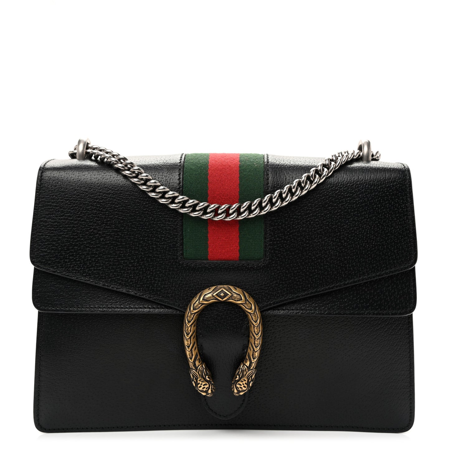 Calfskin Web Medium Dionysus Shoulder Bag Black