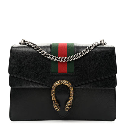 Gucci Calfskin Web Medium Dionysus Shoulder Bag Black 1 of 11