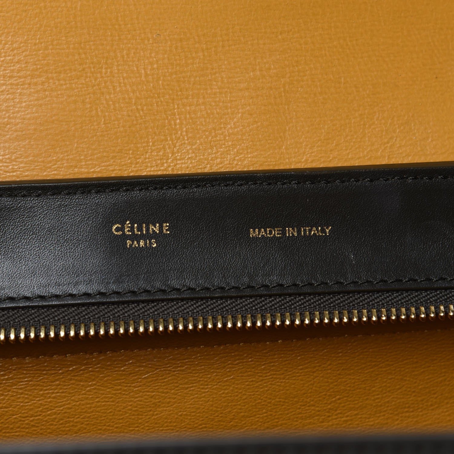 Celine Smooth Calfskin Suede Medium Tri-Color Trapeze Mustard 14 of 15