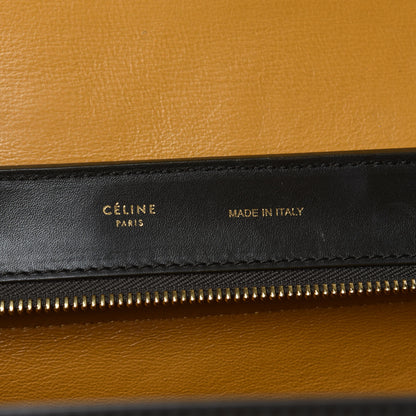 Celine Smooth Calfskin Suede Medium Tri-Color Trapeze Mustard 14 of 15