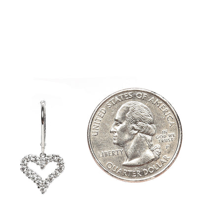 Tiffany Platinum Diamond Heart Drop Earrings 2 of 5