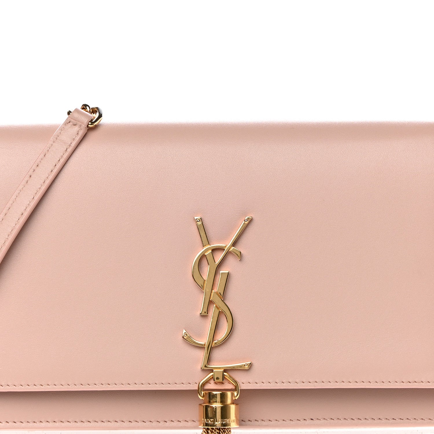 Saint Laurent Smooth Calfskin Classic Monogram Kate Tassel Chain Wallet Marble Pink 9 of 13