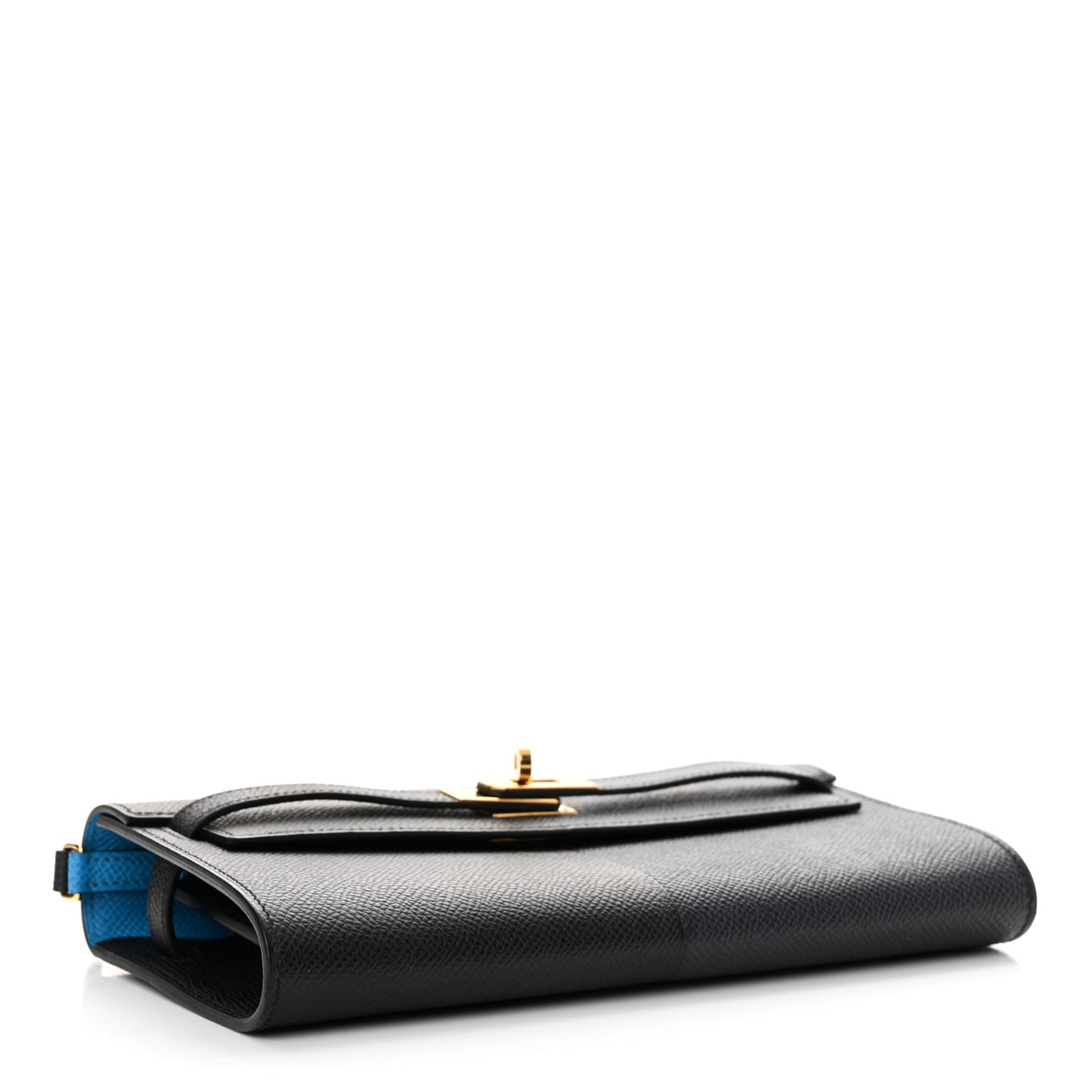 Epsom Casaque Kelly Wallet To Go Black Bleu Indigo Bleu Frida