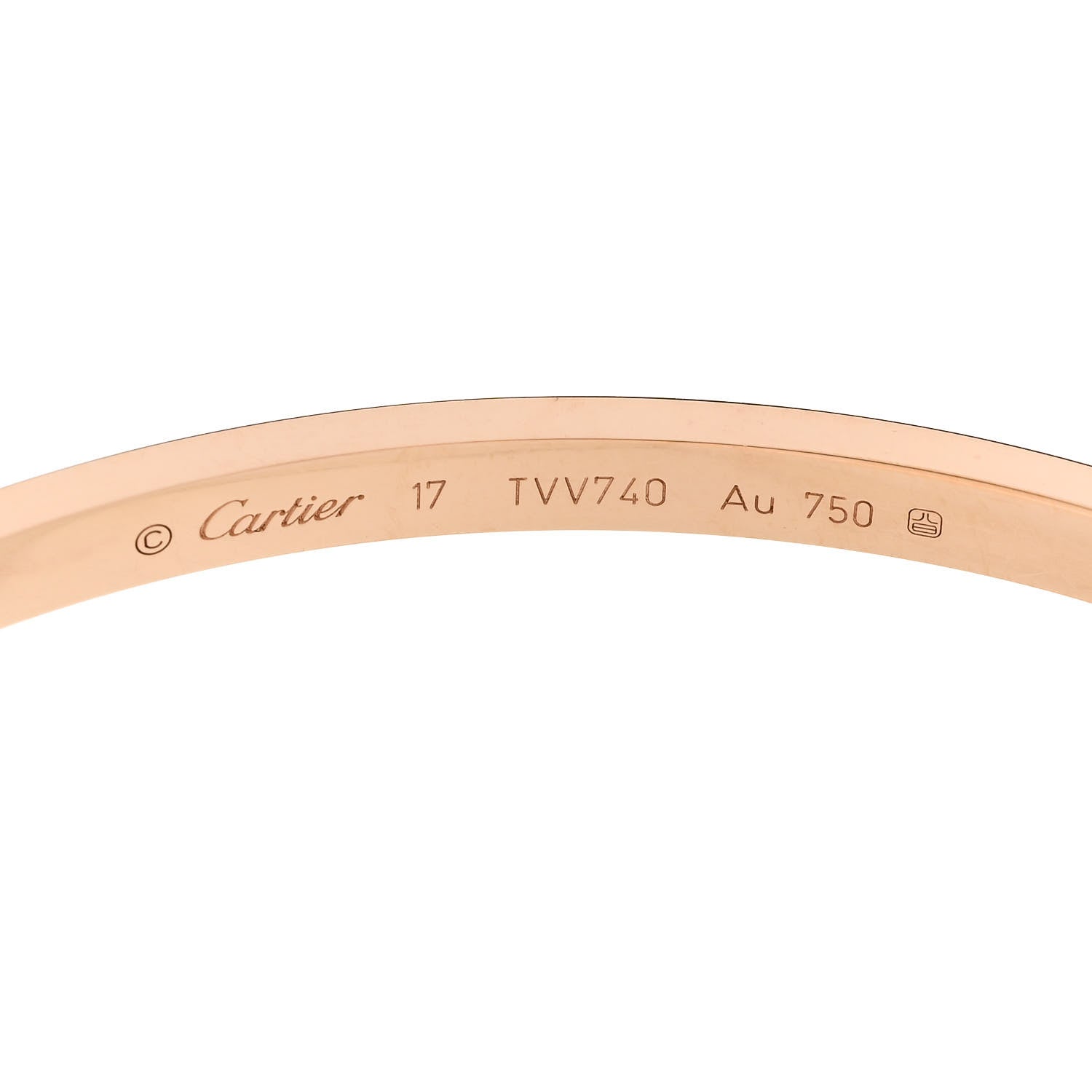 Cartier 18K Pink Gold Small LOVE Bracelet 17 6 of 8