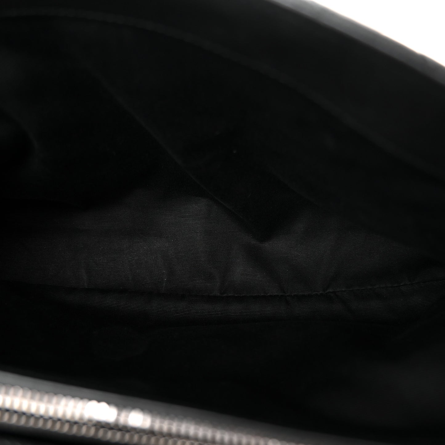 Sheepskin Matelasse Chevron Monogram Large College Satchel Black