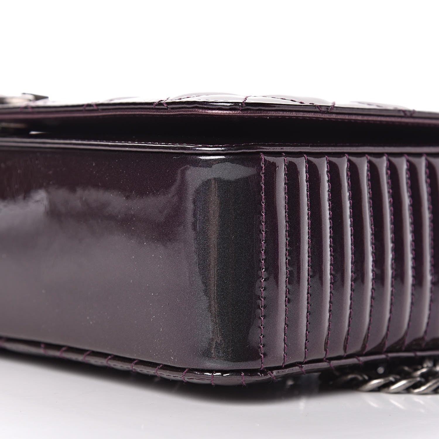 Chanel Iridescent Patent Quilted Medium Coco Boy Flap Purple 10 of 11