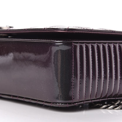 Chanel Iridescent Patent Quilted Medium Coco Boy Flap Purple 10 of 11