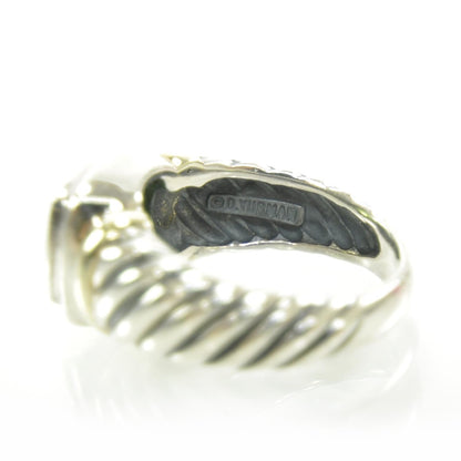 David Yurman Sterling Silver 14K Yellow Gold Peridot 7mm Noblesse Ring 54 7 6 of 6