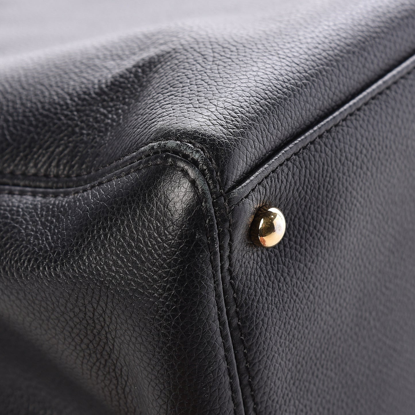Calfskin Cerf Executive Shopper Tote Black