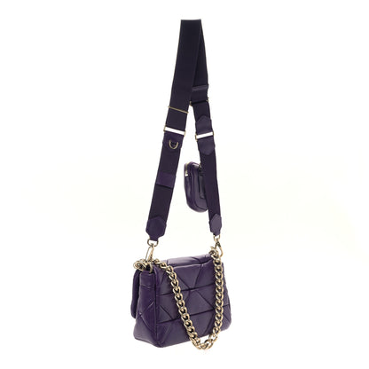 Prada Nappa Re-Nylon Triangle Quilted Patchwork System Flap Shoulder Bag Viola 3 of 9
