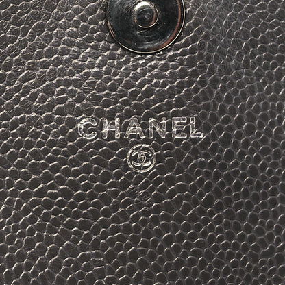 Chanel Caviar Half Moon Wallet On Chain WOC Dark Grey 6 of 12