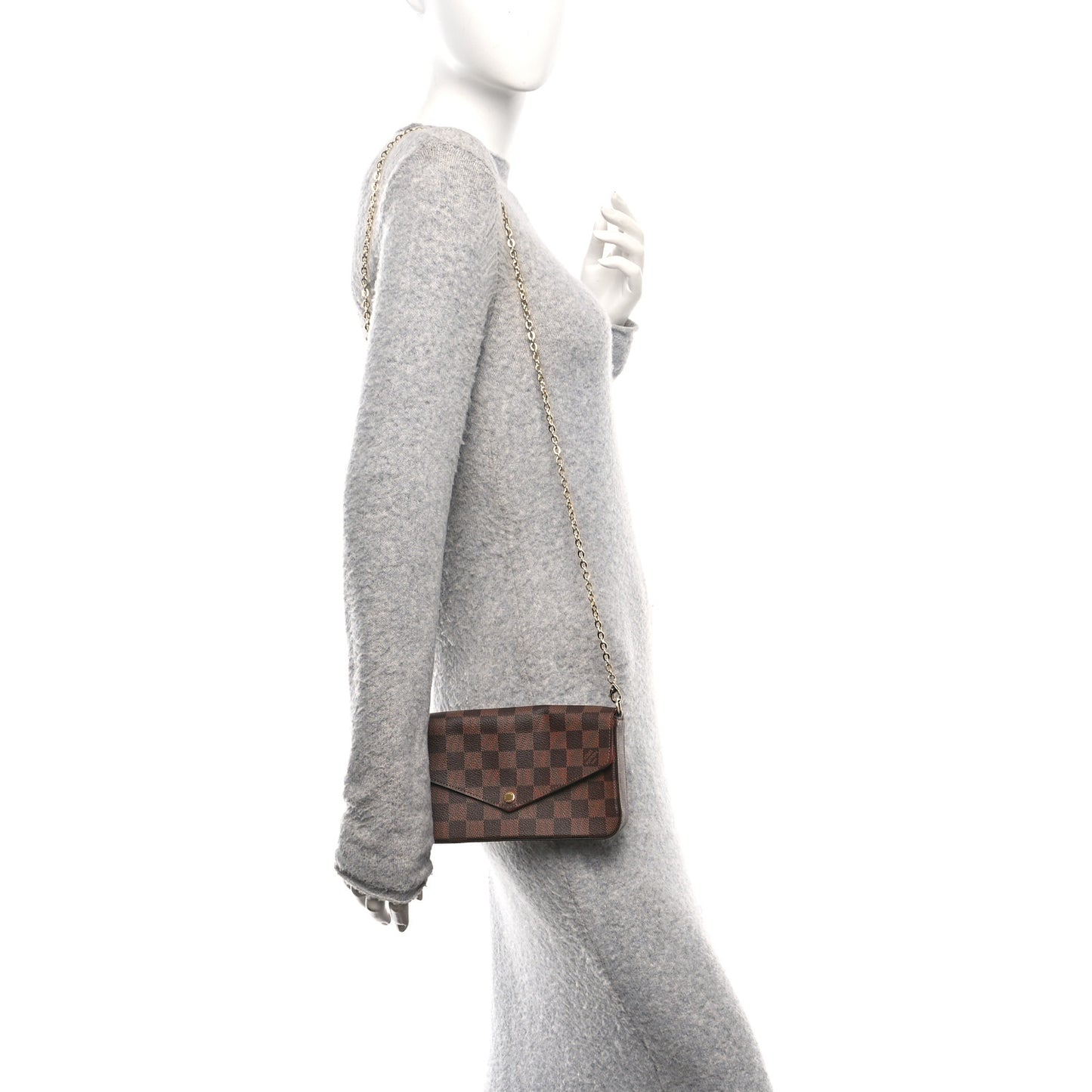 Damier Ebene Pochette Felicie Chain Wallet