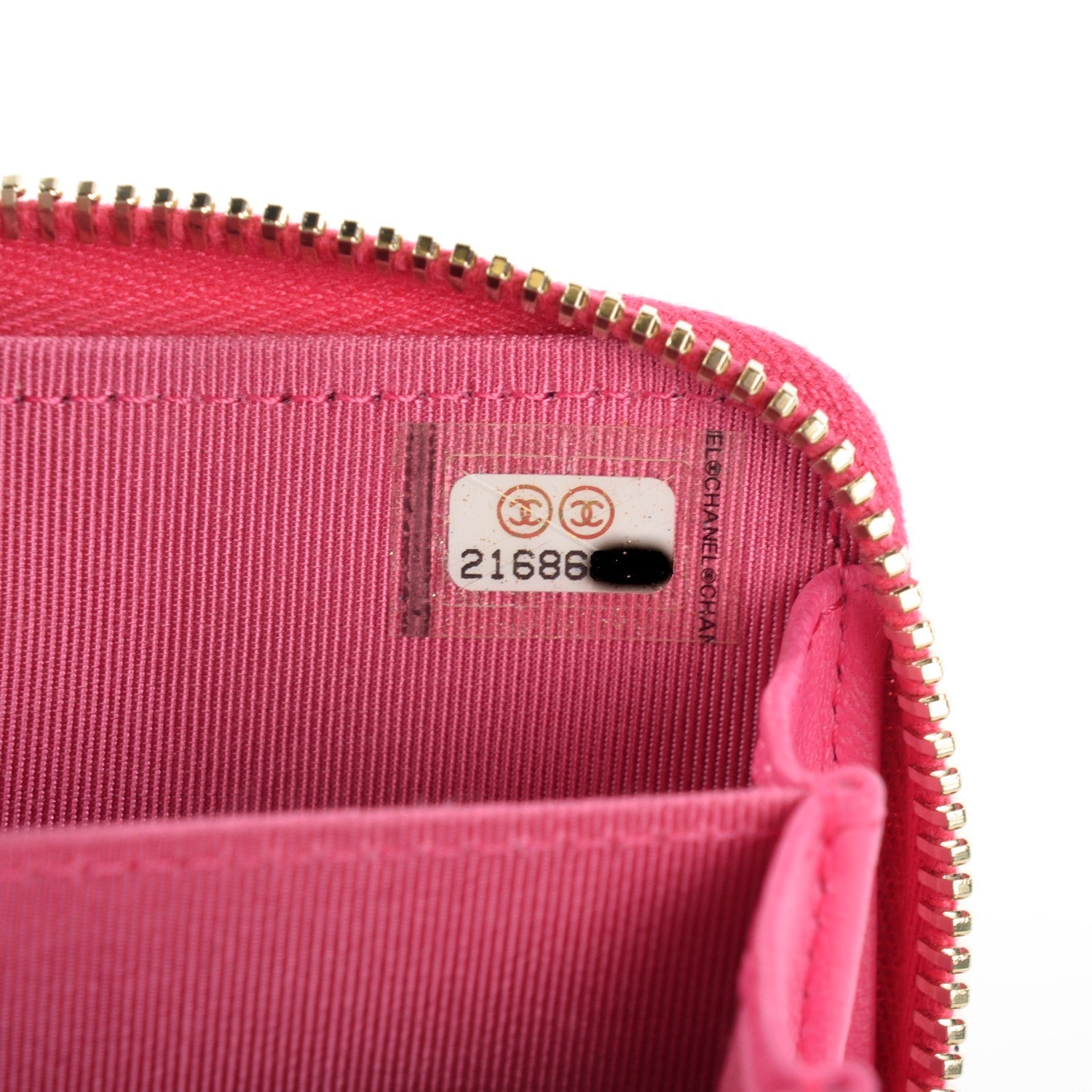 Chanel Lambskin Quilted Zip Around Coin Purse Wallet Fuchsia 7 of 7