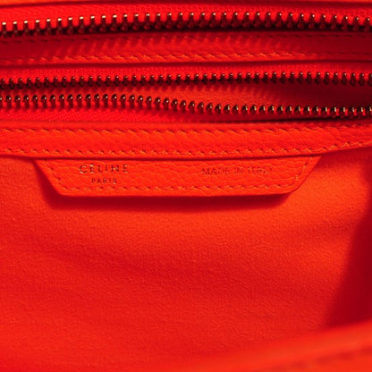 Celine Drummed Calfskin Micro Luggage Bright Orange 6 of 16