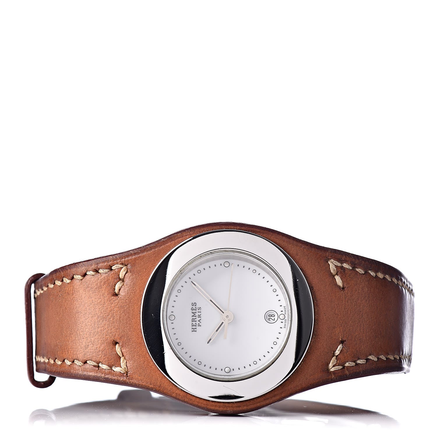 Hermes Stainless Steel Barenia 30mm Harnais Quartz Watch Fauve 3 of 6